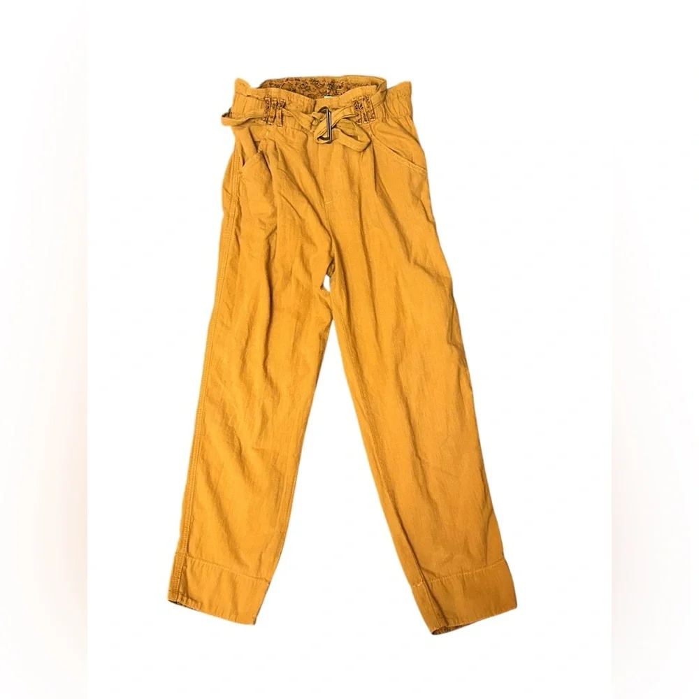 By Anthropologie Size XS Straight Leg High Rise Malin Utility Pants Belted Waist